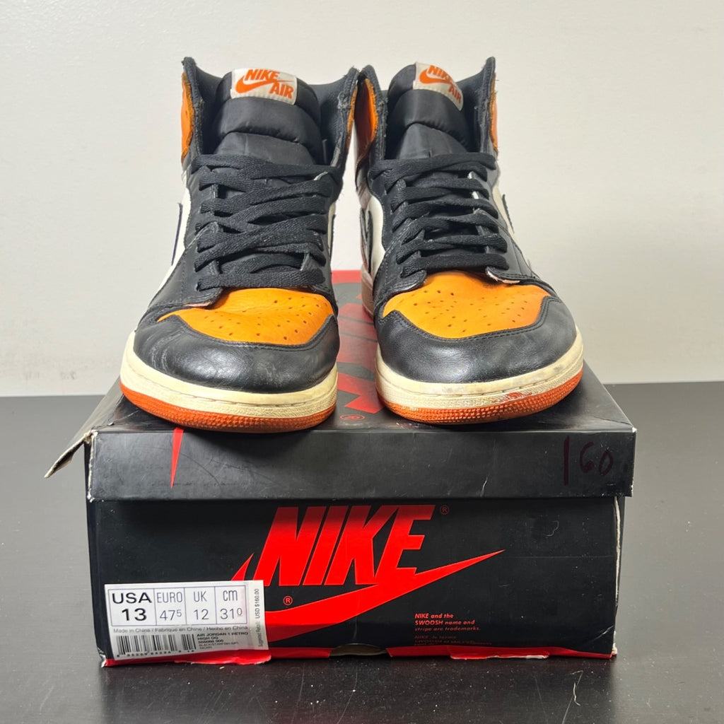 Jordan 1 Retro Shattered Backboard 13 (Heavily Worn Pre-Owned)JordanBlack/Starfish-Sail - Image 2