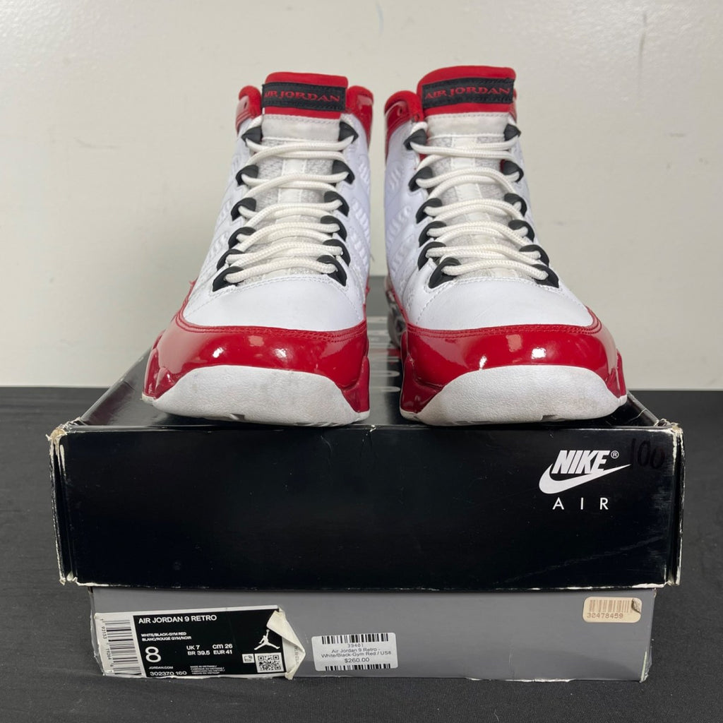 Jordan 9 Retro White Gym Red (Size 8) Moderately Worn - Image 2