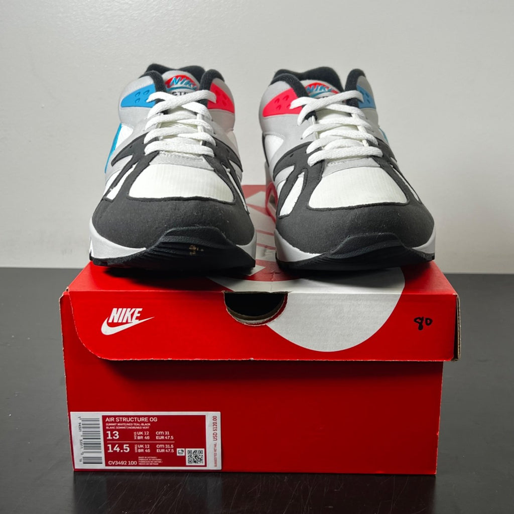 Nike Air Structure OG White Neo Teal 13 (Lightly Worn Pre-Owned)NikeWhite/Neo Teal - Image 2