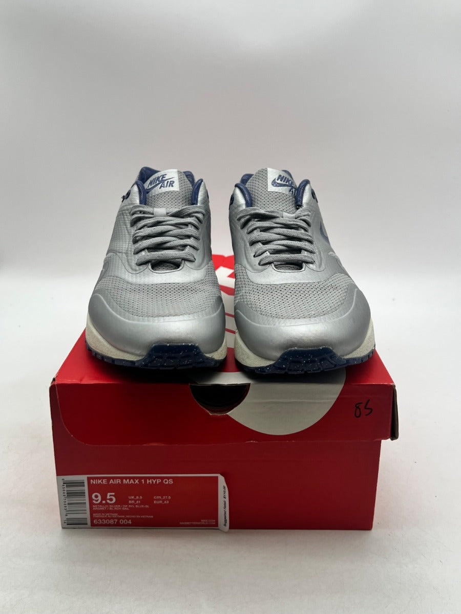 Nike Air Max 1 Night Track Royal 9.5 (Moderately Worn Pre-Owned)NikeMetallic Silver/Deep Royal Blue-Sail - Image 2