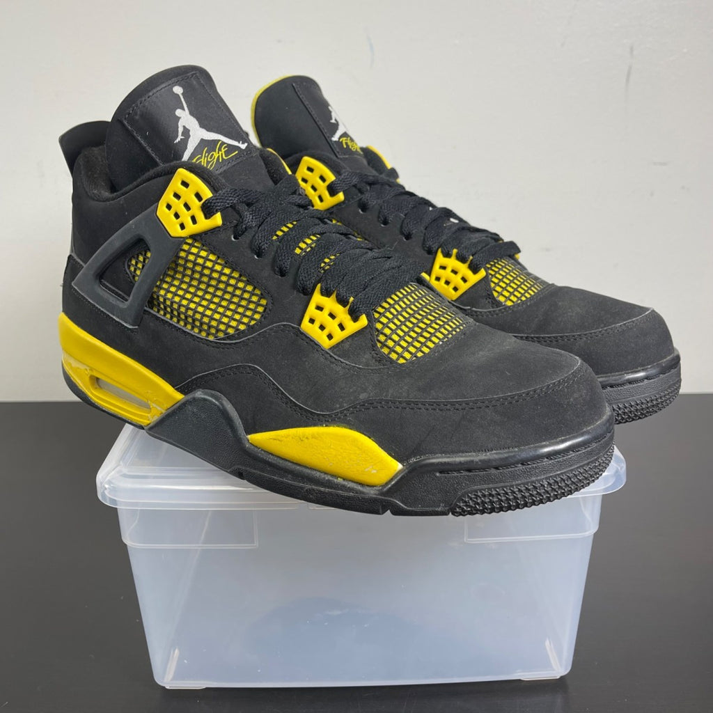 Jordan 4 Retro Thunder (2012) 12 (Moderately Worn Pre-Owned)JordanBlack/Tour Yellow - Image 1