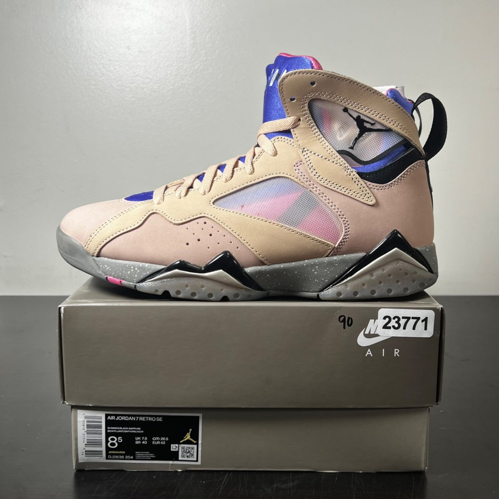 Jordan 7 Retro SE Sapphire 8.5 (Lightly Worn Pre-Owned)JordanShimmer/Black/Sapphire - Image 3