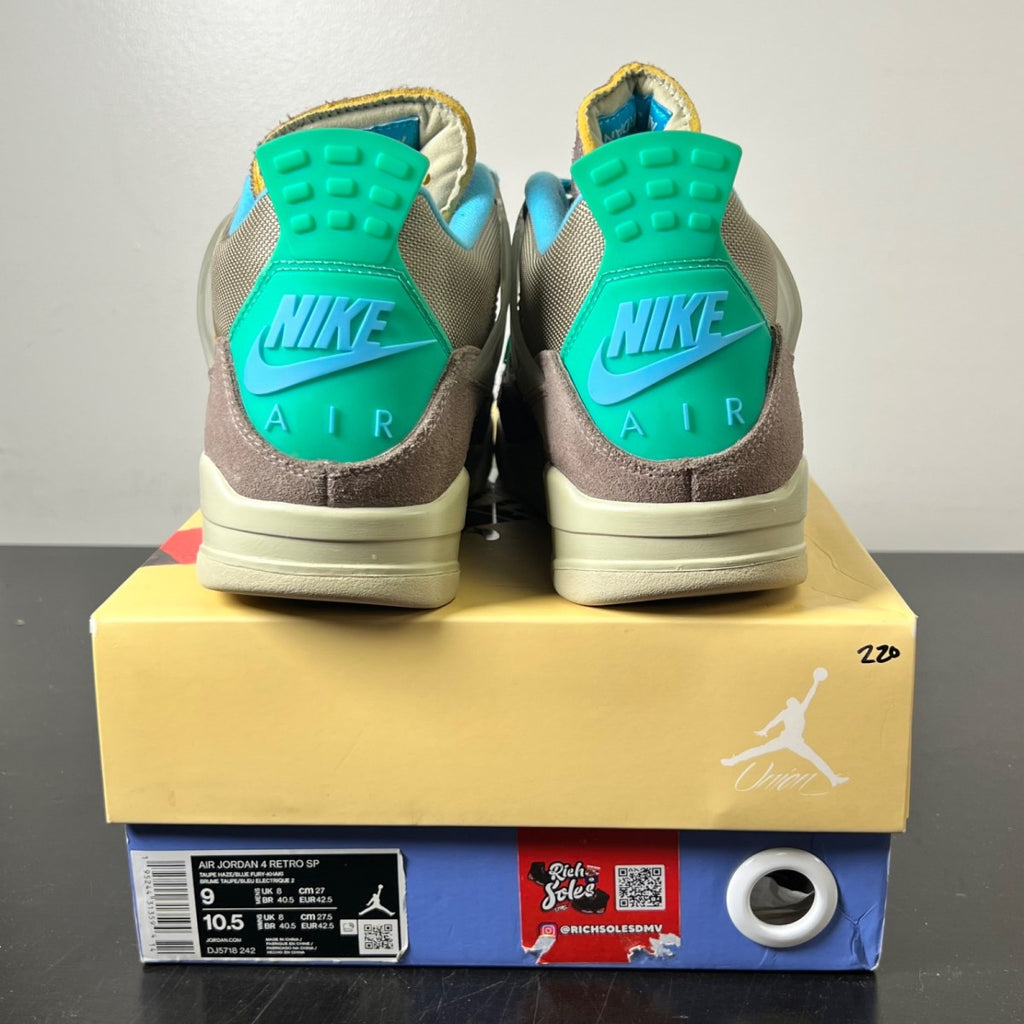 Jordan 4 Retro SP 30th Anniversary Union Taupe Haze 9 (Lightly Worn Pre-Owned)JordanTaupe Haze/Blue Fury-Khaki-Roma Green - Image 5