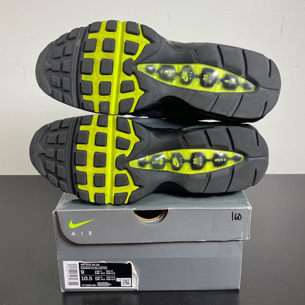 Nike Air Max 95 OG Neon (2020) 9 (Moderately Worn Pre-Owned)NikeBlack/Neon Yellow-Light Graphite - Image 5