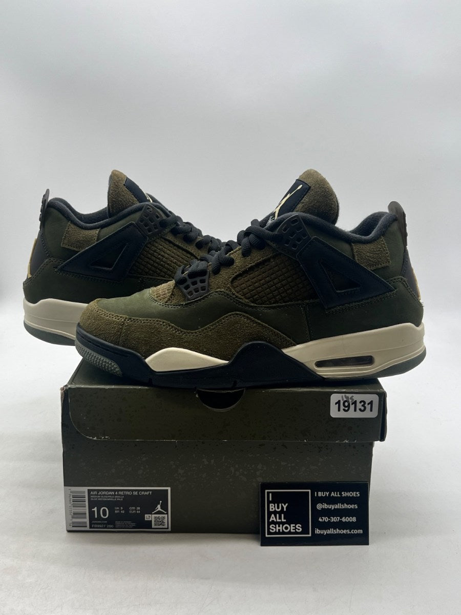 Jordan 4 Retro SE Craft Medium Olive 10 (Lightly Worn Pre-Owned) - Image 1