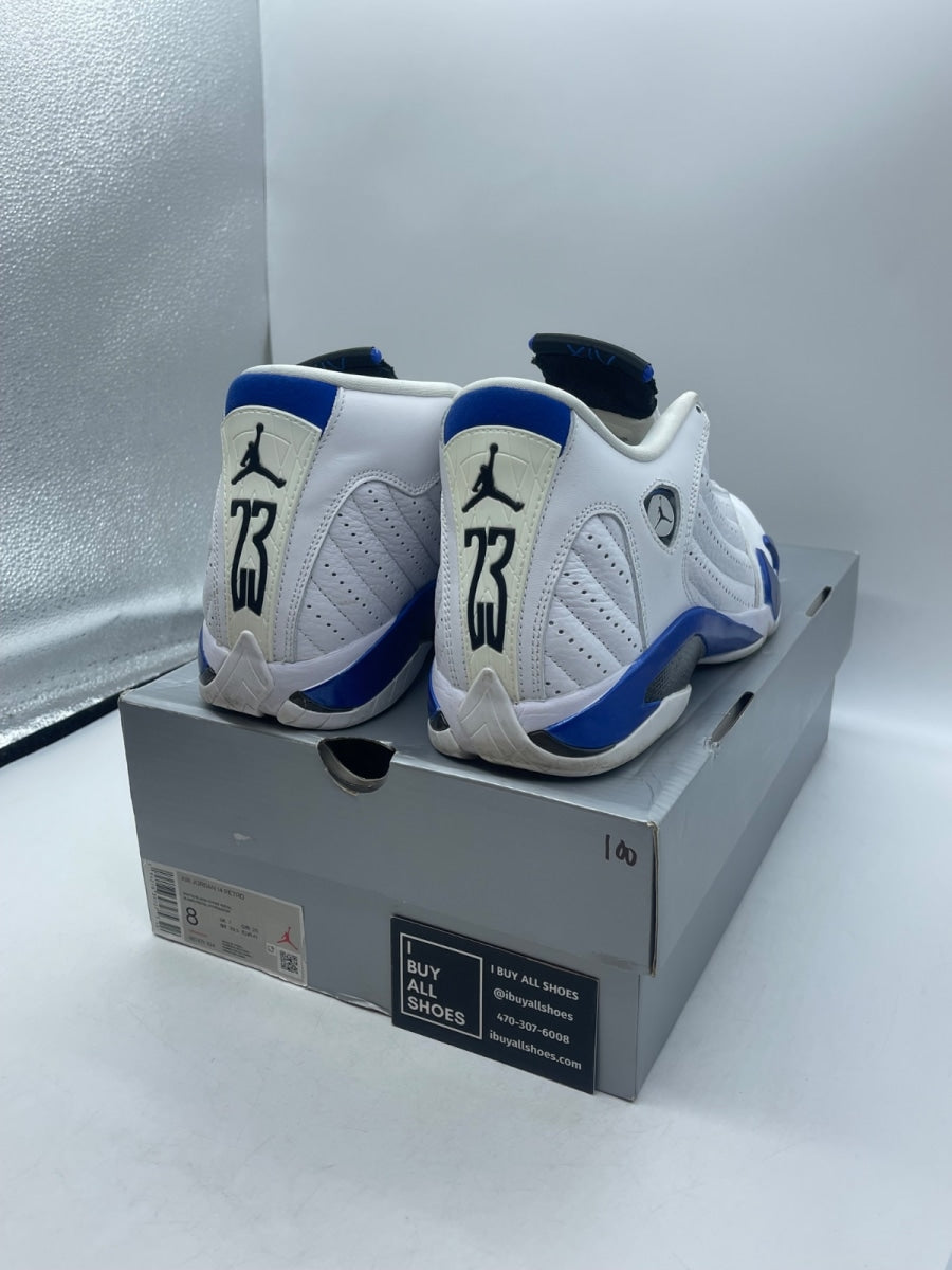 Jordan 14 Retro White Hyper Royal 8 (Moderately Worn Pre-Owned) - Image 5