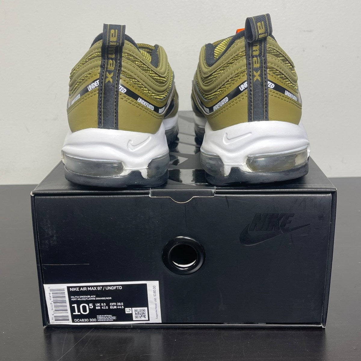 Nike Air Max 97 Undefeated Black Volt 10.5 (Moderately Worn Pre-Owned)NikeBlack/Volt/Militia Green - Image 4