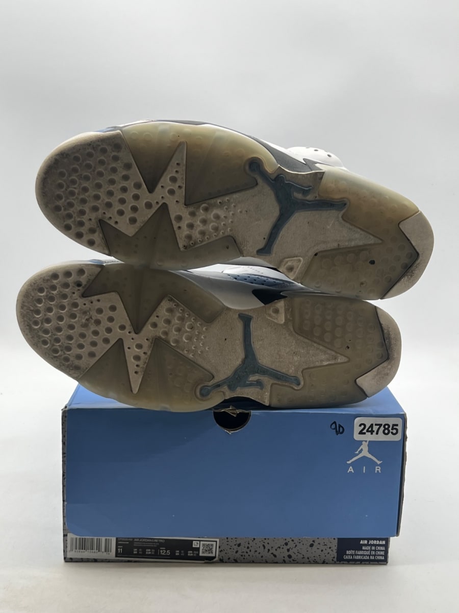 Jordan 6 Retro UNC White 11 (Heavily Worn Pre-Owned)JordanUniversity Blue/White/College Navy/Black - Image 8