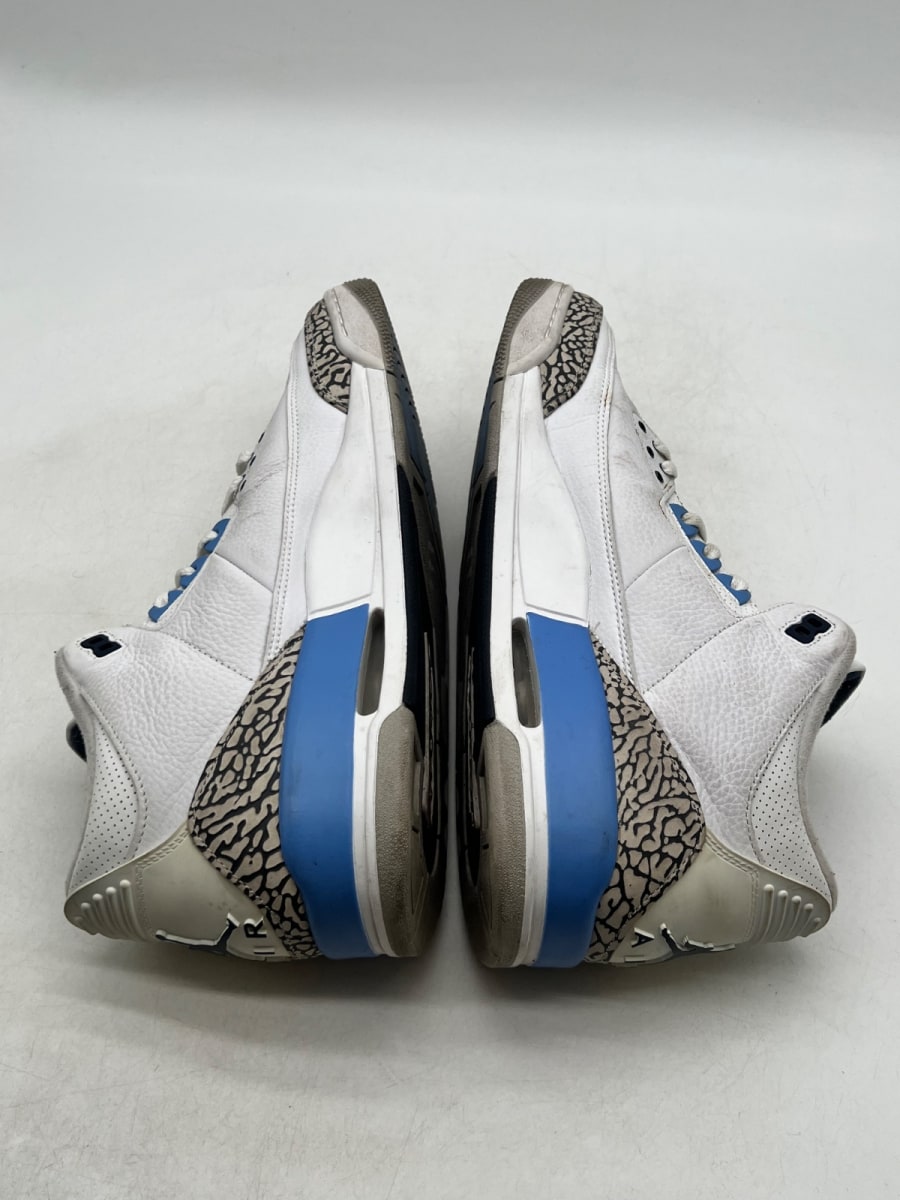 Jordan 3 Retro UNC (2020) 13 (Moderately Worn Pre-Owned)JordanWhite/Valor Blue-Tech Grey - Image 8