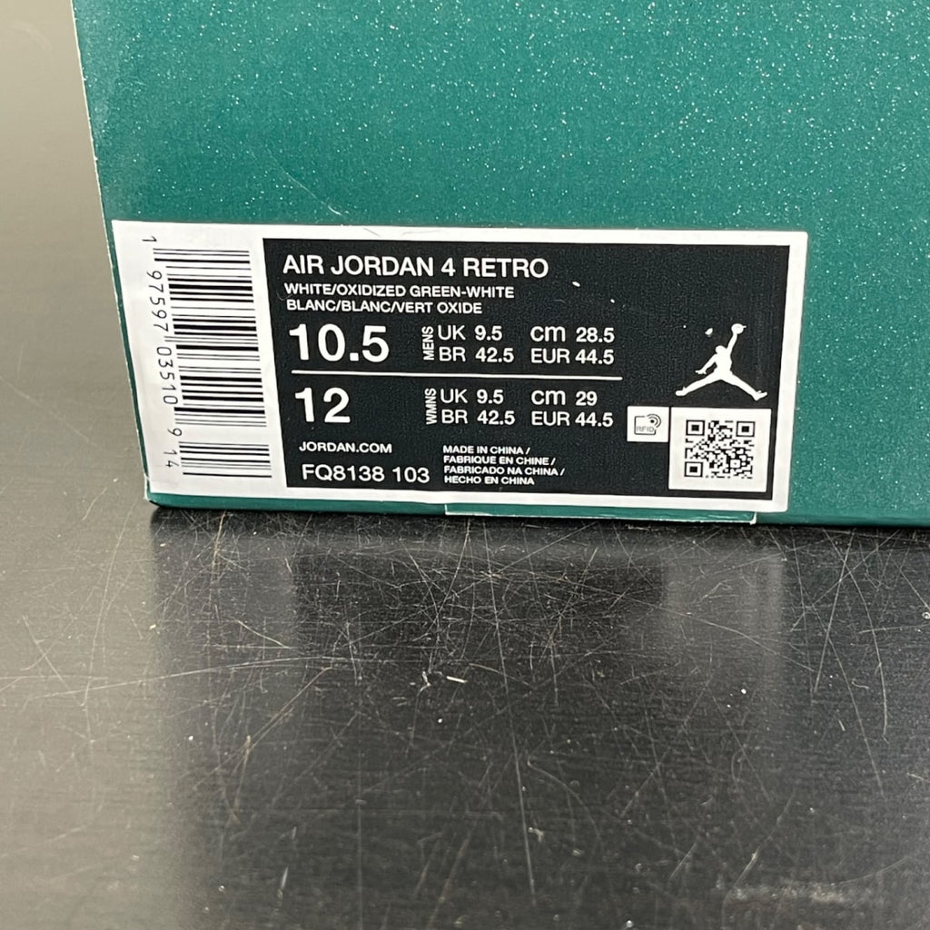 Jordan 4 Retro Oxidized Green 10.5 (Moderately Worn Pre-Owned)JordanWhite/Oxidized Green/White/Neutral Grey - Image 7