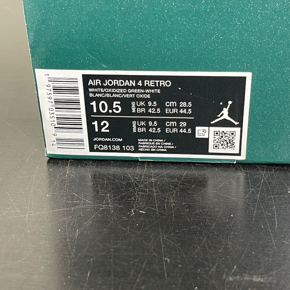 Jordan 4 Retro Oxidized Green 10.5 (Moderately Worn Pre-Owned)JordanWhite/Oxidized Green/White/Neutral Grey - Image 7