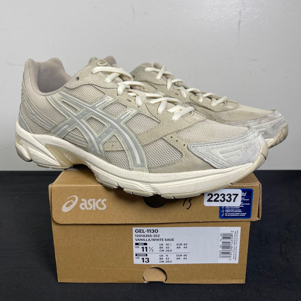 ASICS Gel-1130 Vanilla White Sage 11.5 (Moderately Worn Pre-Owned)ASICSVanilla/White Sage - Image 1