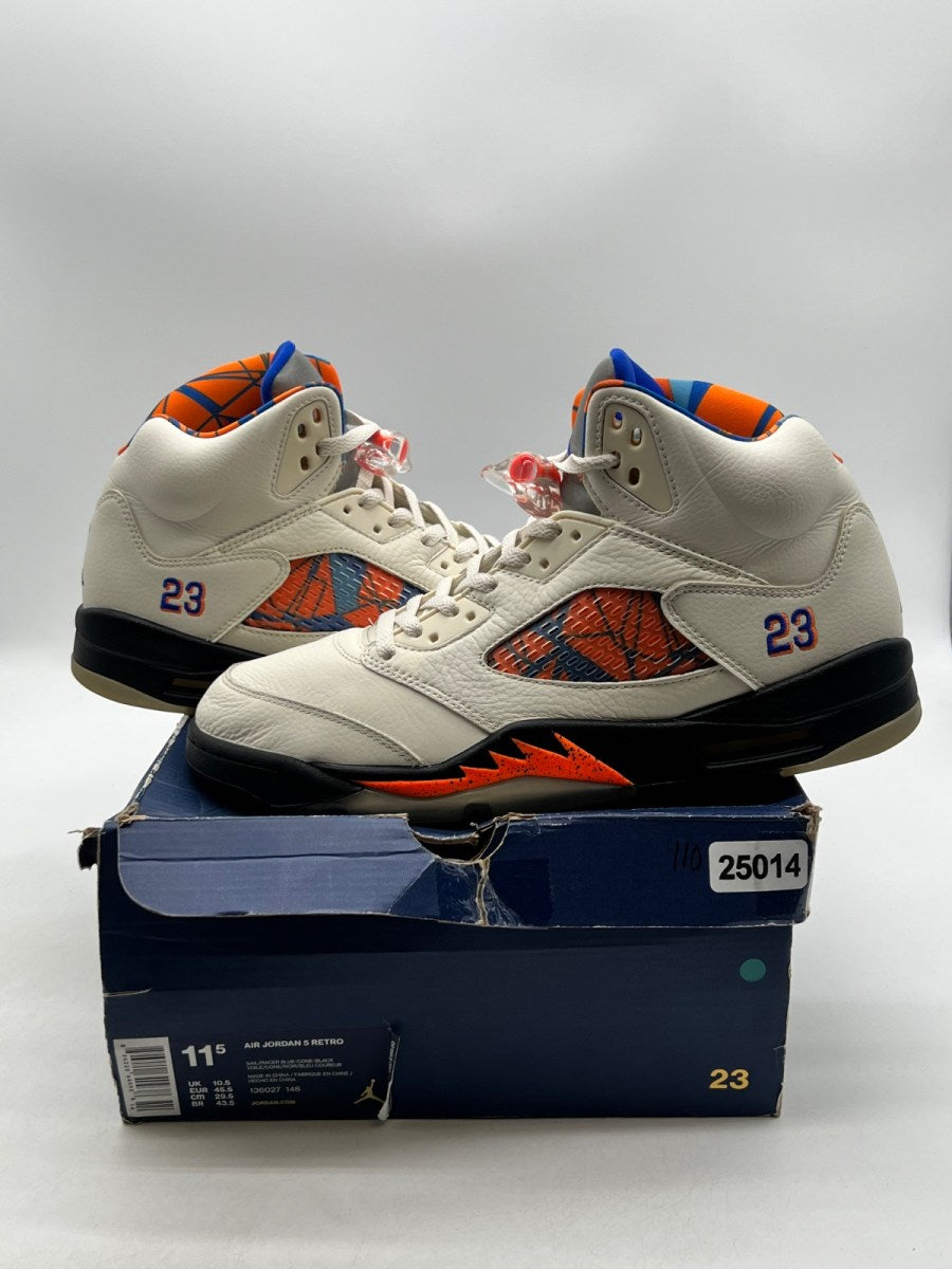 Jordan 5 Retro International Flight 11.5 (Moderately Worn Pre-Owned)JordanSail/Racer Blue-Cone-Black - Image 1