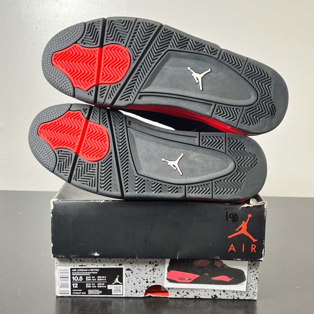Jordan 4 Retro Red Thunder 10.5 (Lightly Worn Pre-Owned)JordanBlack/Multi-Color-Multi-Color-Crimson - Image 5