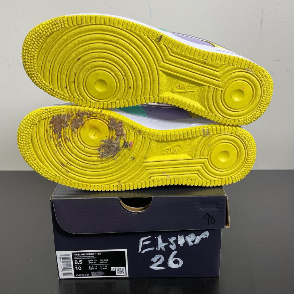 Nike Air Force 1 Low Easter (2026) 8.5 (Moderately Worn Pre-Owned)NikeYellow Pulse/Pink Foam/Hydrangeas/Emerald Rise/White - Image 5