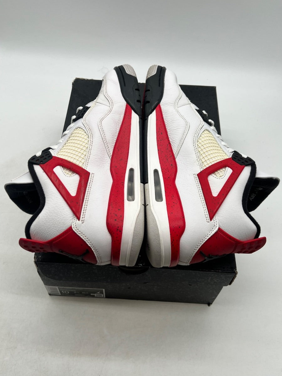 Jordan 4 Retro Red Cement 10 (Moderately Worn Pre-Owned)JordanWhite/Fire Red/Black/Neutral Grey - Image 9