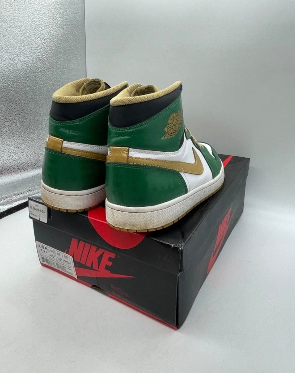 Jordan 1 OG Celtics 11.5 (Lightly Worn Pre-Owned)JordanClover/Metallic Gold/White/Black - Image 3