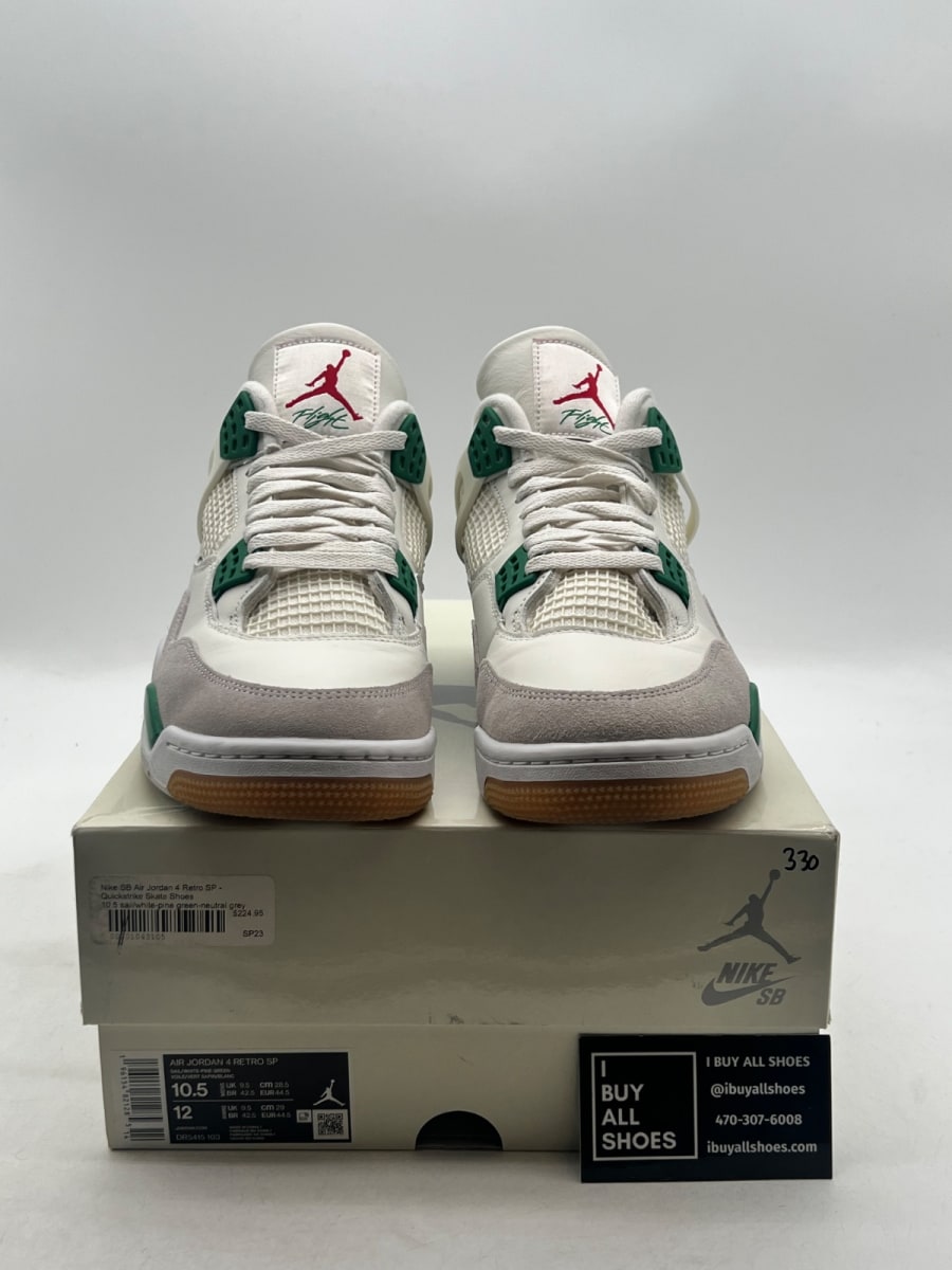 Jordan 4 Retro SB Pine Green 10.5 (Lightly Worn Pre-Owned) - Image 2