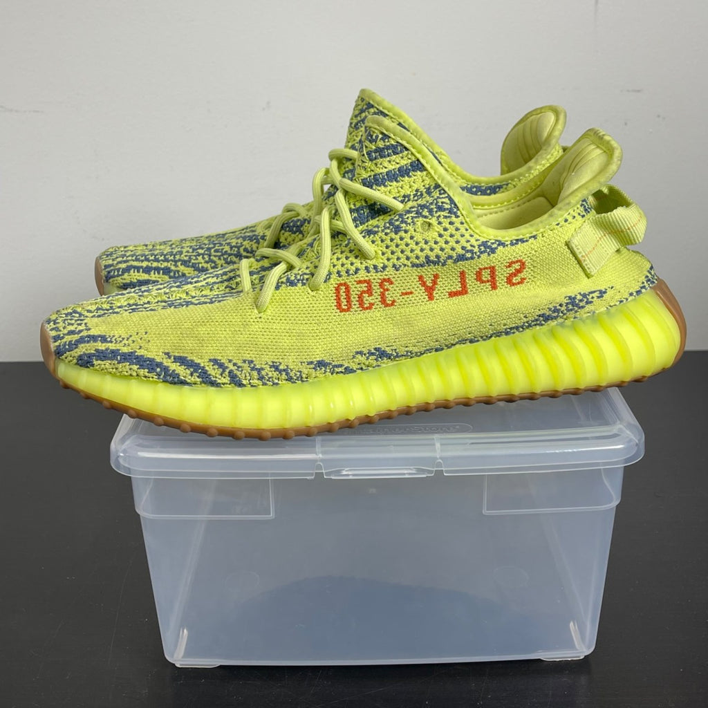 adidas Yeezy Boost 350 V2 Semi Frozen Yellow 11.5 (Moderately Worn Pre-Owned)adidasSemi Frozen Yellow/Raw Steel/Red - Image 3