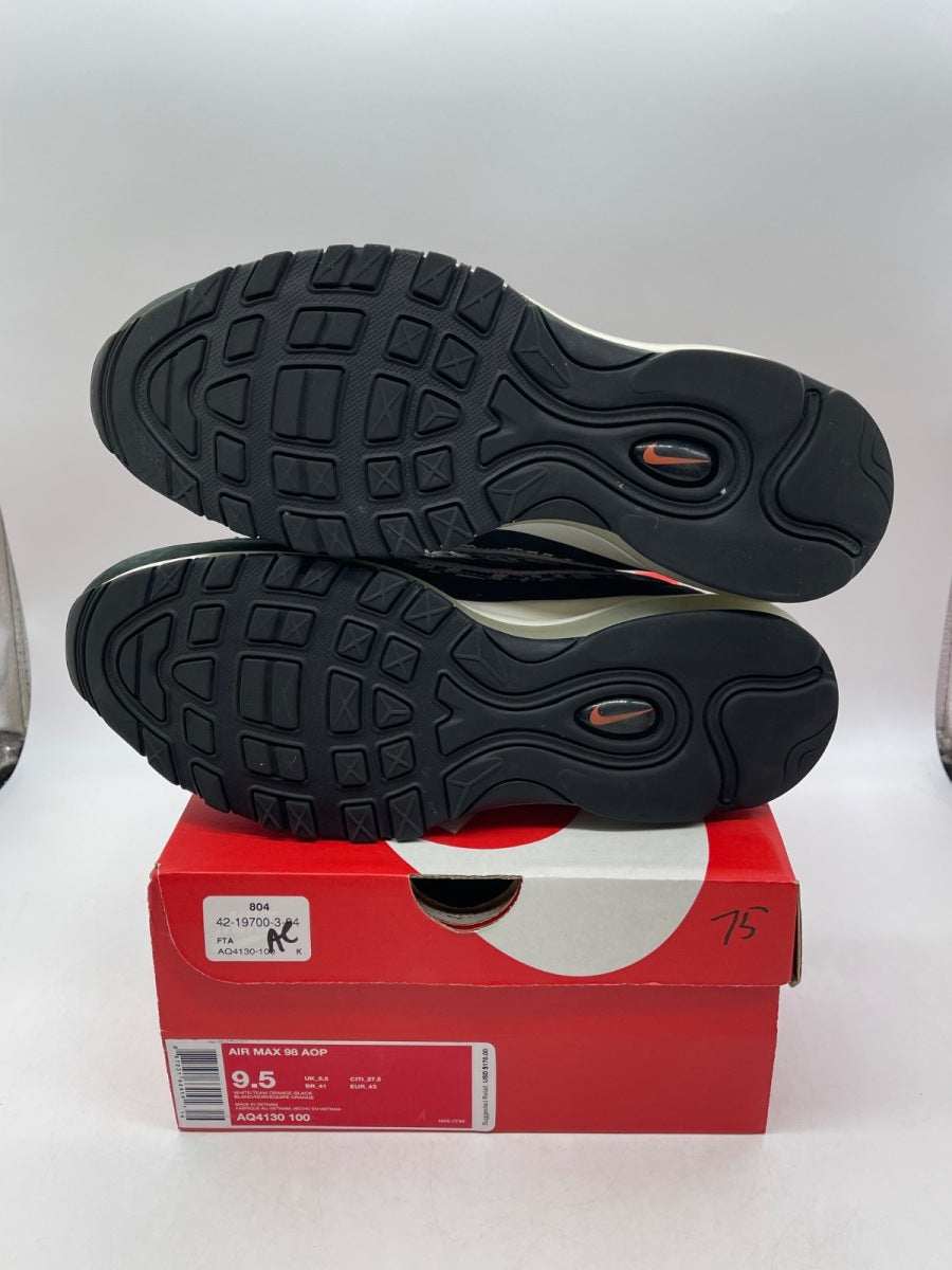Nike Air Max 98 AOP Black 9.5 (Moderately Worn Pre-Owned) - Image 7