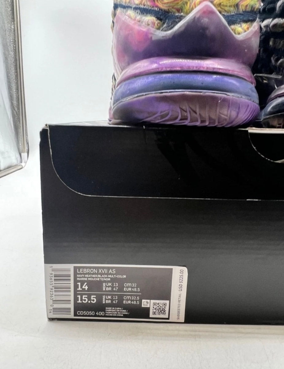 Nike LeBron 17 Monstars 14 (Lightly Worn Pre-Owned)NikeNavy Heather/Multi-Color-Black - Image 6