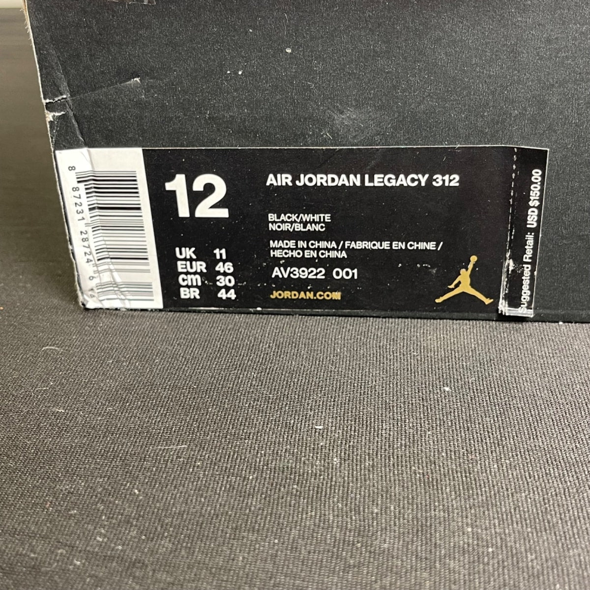 Jordan Legacy 312 Black White (Size 12) - Image 7