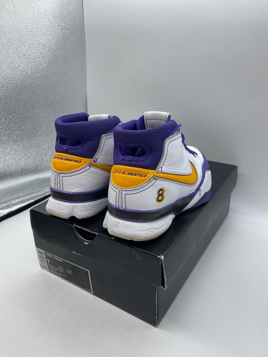 Nike Kobe 1 Protro Think 16 Close Out 7 (Moderately Worn Pre-Owned)NikeWhite/Del Sol-Varsity Purple - Image 5