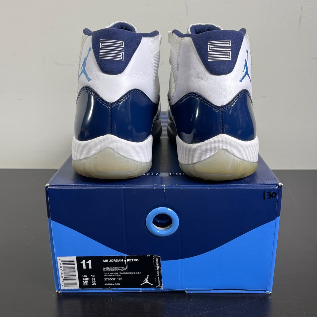 Jordan 11 Retro UNC Win Like 82 11 (Moderately Worn Pre-Owned)JordanWhite/University Blue-Midnight Navy - Image 4
