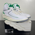 Jordan 2 Retro Lucky Green 13 (Moderately Worn Pre-Owned)JordanWhite/Lucky Green/Sail/Light Steel Grey - Image 1