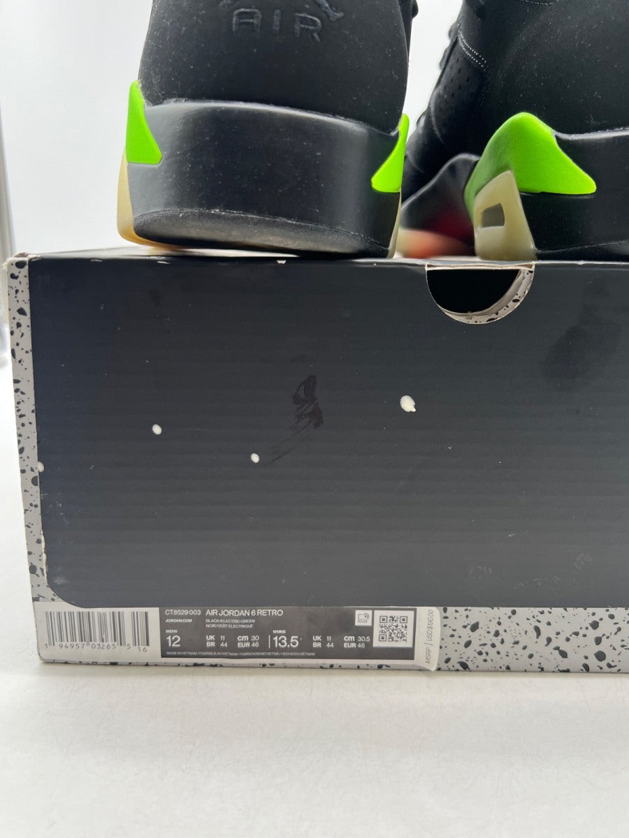 Jordan 6 Retro Electric Green 12 (Lightly Worn Pre-Owned)JordanBlack/Electric Green - Image 6