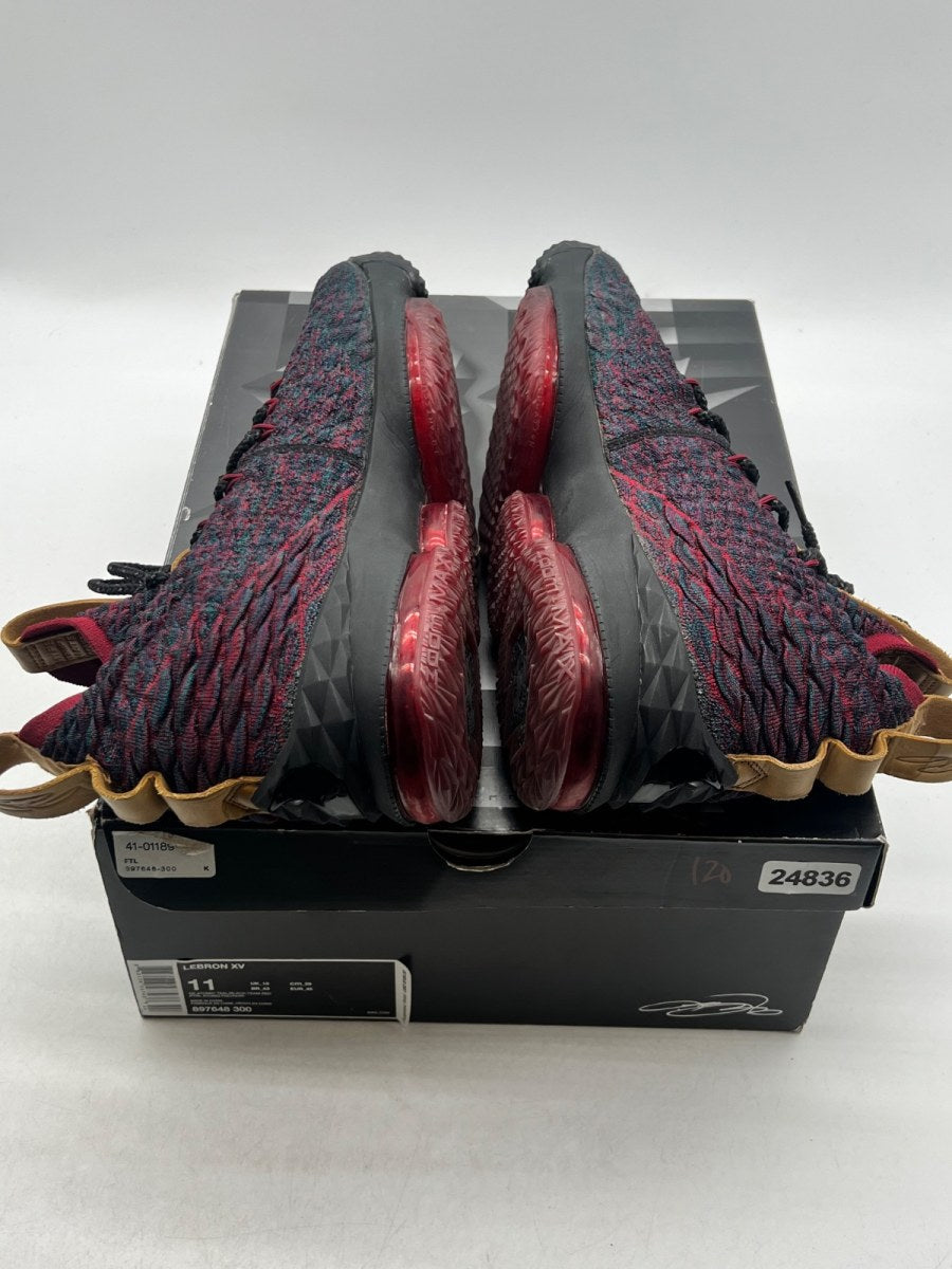Nike LeBron 15 New Heights 11 (Lightly Worn Pre-Owned)NikeDark Atomic Teal/Ale Brown-Team Red - Image 9