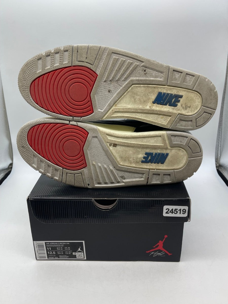 Jordan 3 Retro OG Rare Air 11 (Moderately Worn Pre-Owned)JordanBlack/Chile Red/Neutral Grey/Military Blue/Coconut Milk - Image 7