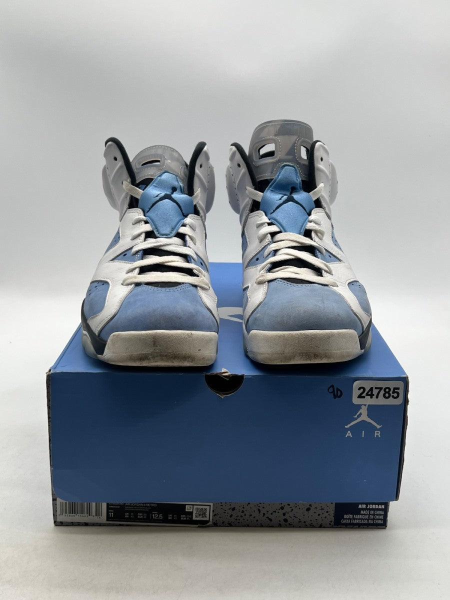 Jordan 6 Retro UNC White 11 (Heavily Worn Pre-Owned)JordanUniversity Blue/White/College Navy/Black - Image 2