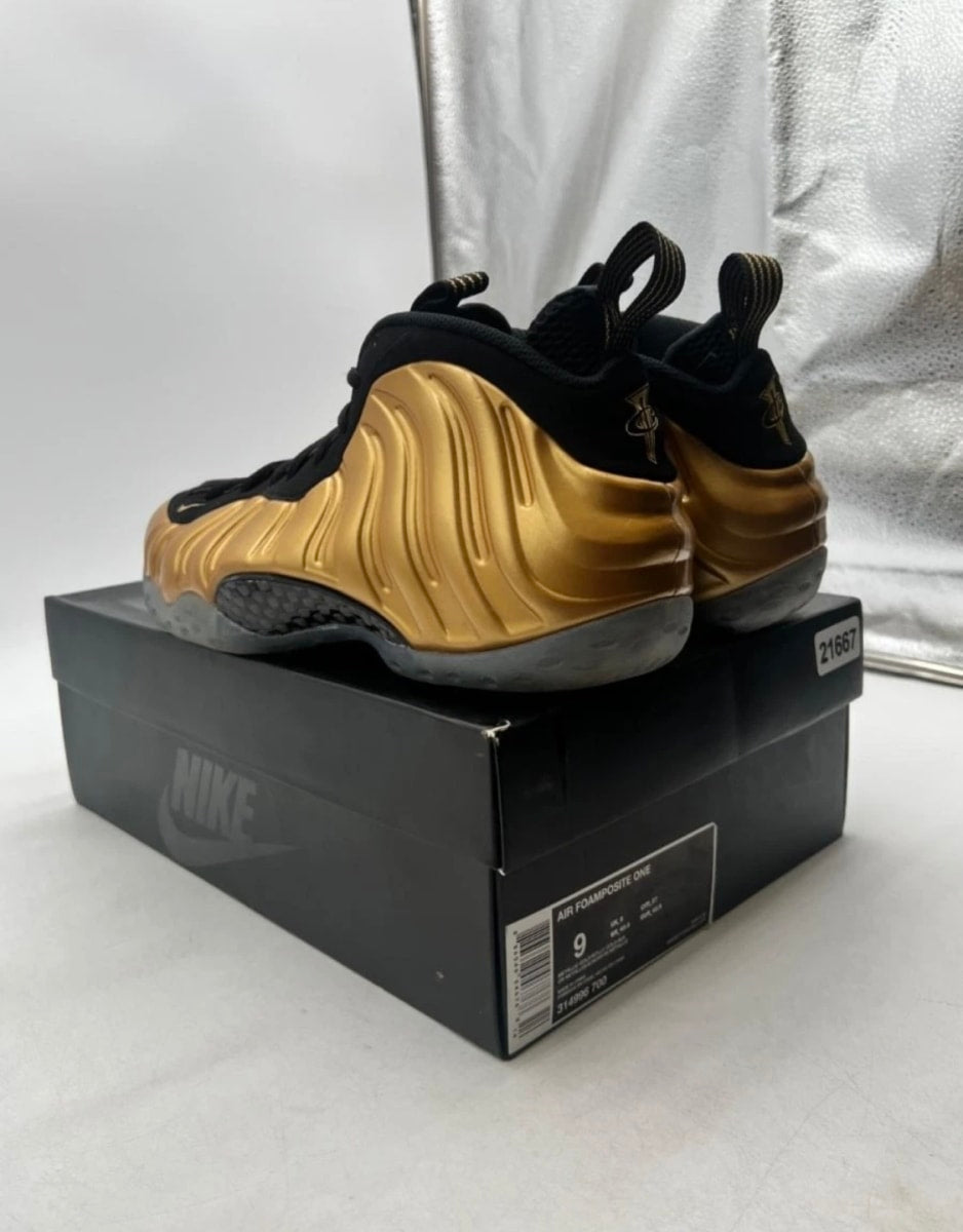 Nike Air Foamposite One Metallic Gold 9 (Lightly Worn Pre-Owned)NikeMetallic Gold/Metallic Gold-Black - Image 8