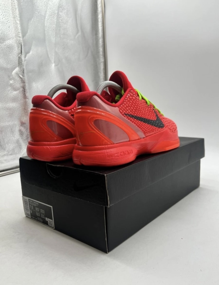Nike Kobe 6 Protro Reverse Grinch 7.5 (Lightly Worn Pre-Owned)NikeBright Crimson/Black/Electric Green - Image 5