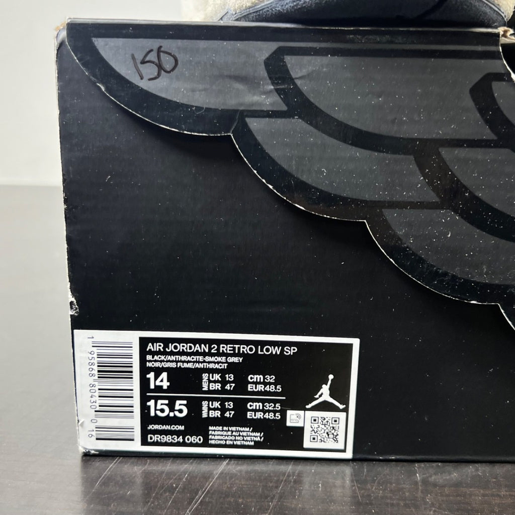 Jordan 2 Retro Low Responsibility 14 (New Pre-Owned)JordanBlack/Anthracite-Smoke Grey-Muslin - Image 5