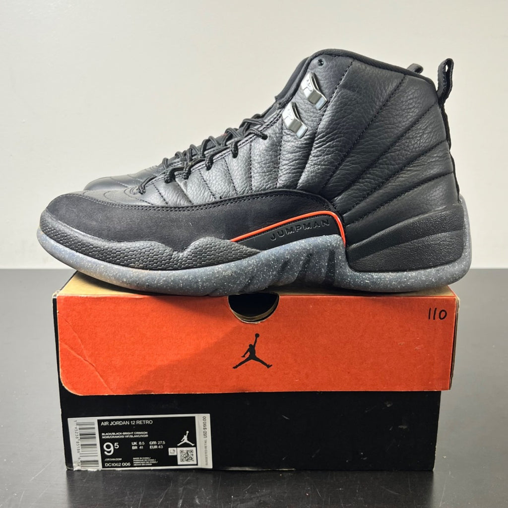 Jordan 12 Retro Utility 9.5 (Lightly Worn Pre-Owned)JordanBlack/Black-Bright Crimson-White - Image 3