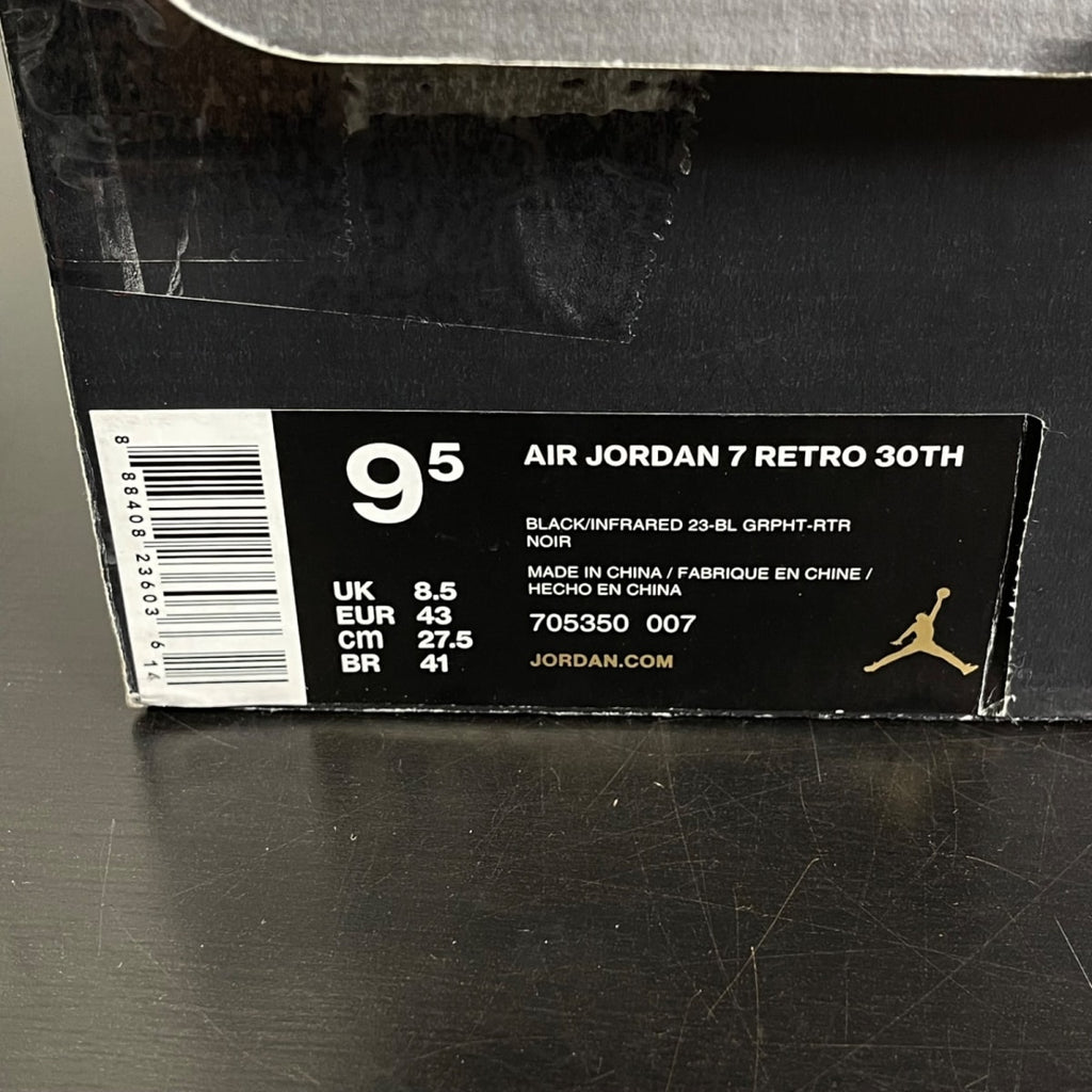 Jordan 7 Retro Barcelona Nights 9.5 (Moderately Worn Pre-Owned)JordanBlack/Blue Graphite-Retro-Infrared 23 - Image 7