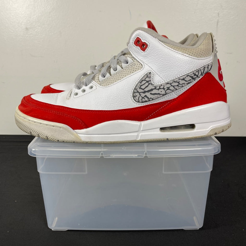 Jordan 3 Retro Tinker White University Red (Size 11) Moderately Worn - Image 3