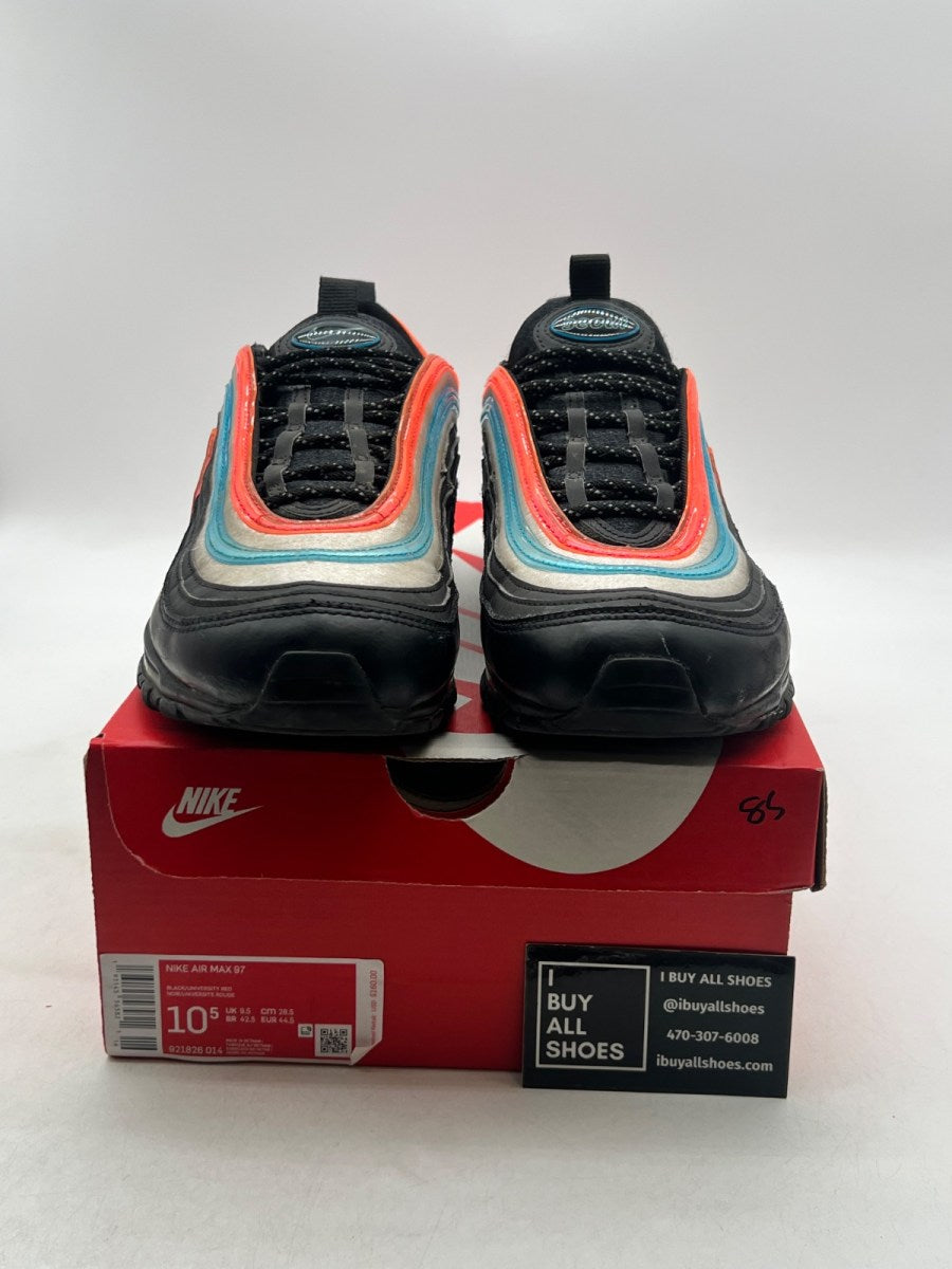 Nike Air Max 97 Black Red Silver 10.5 (Moderately Worn Pre-Owned) - Image 2