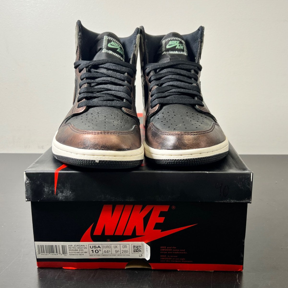 Jordan 1 Retro High Light Army Rust Shadow Patina 10.5 (Lightly Worn Pre-Owned)JordanBlack/Grey-Rust - Image 2