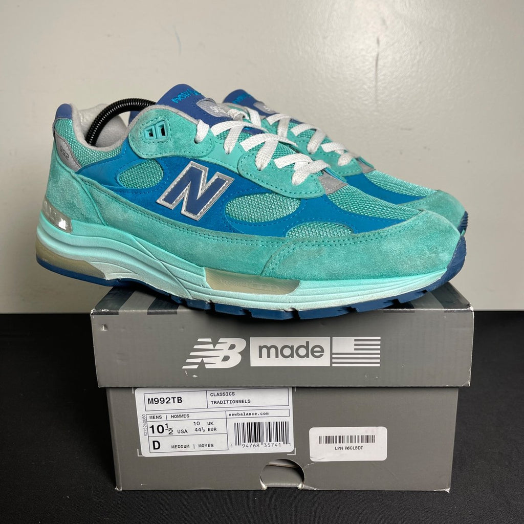 New Balance 992 MiUSA Blue Silver Metallic (Size 10.5) - aux