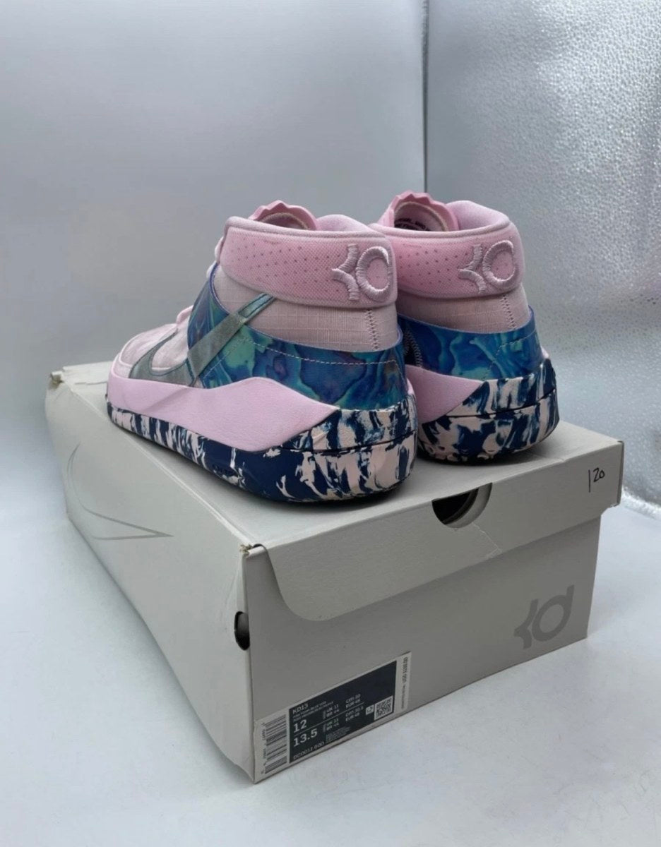 Nike KD 13 Aunt Pearl 12 (Lightly Worn Pre-Owned)NikePink Foam/Light Arctic Pink-Blue Void - Image 6