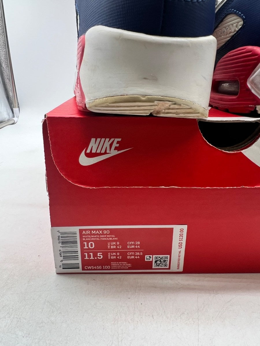 Nike Air Max 90 USA (2020) 10 (Moderately Worn Pre-Owned)NikeWhite/Red-Royal - Image 4