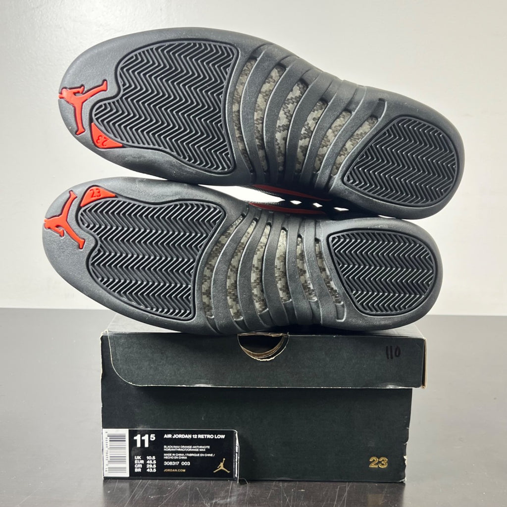 Jordan 12 Retro Low Max Orange 11.5 (Lightly Worn Pre-Owned)JordanBlack/Max Orange-Anthracite-Metallic Silver - Image 6