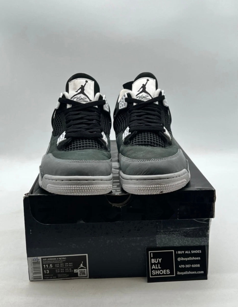 Jordan 4 Retro Fear (2024) 11.5 (Moderately Worn Pre-Owned)JordanBlack/White/Anthracite/Black/Pure Platinum - Image 2