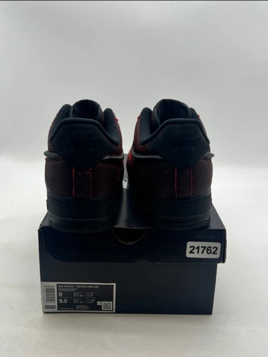 Nike Air Force 1 Low Retro QS Halloween Skull 8 (Lightly Worn Pre-Owned)NikeBlack/Black/Crimson - Image 3