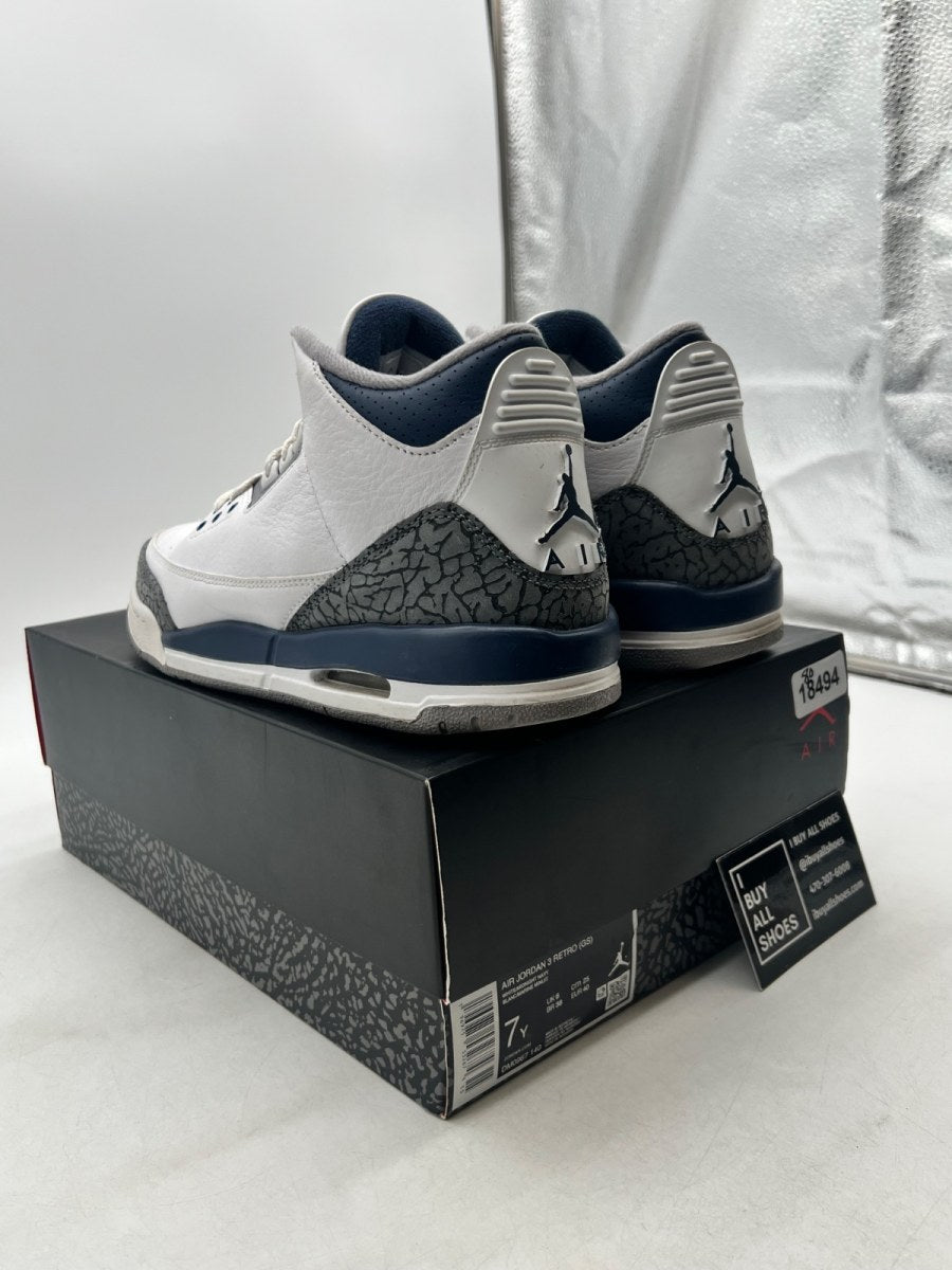 Jordan 3 Retro Midnight Navy (GS) 7Y (Moderately Worn Pre-Owned) - Image 4