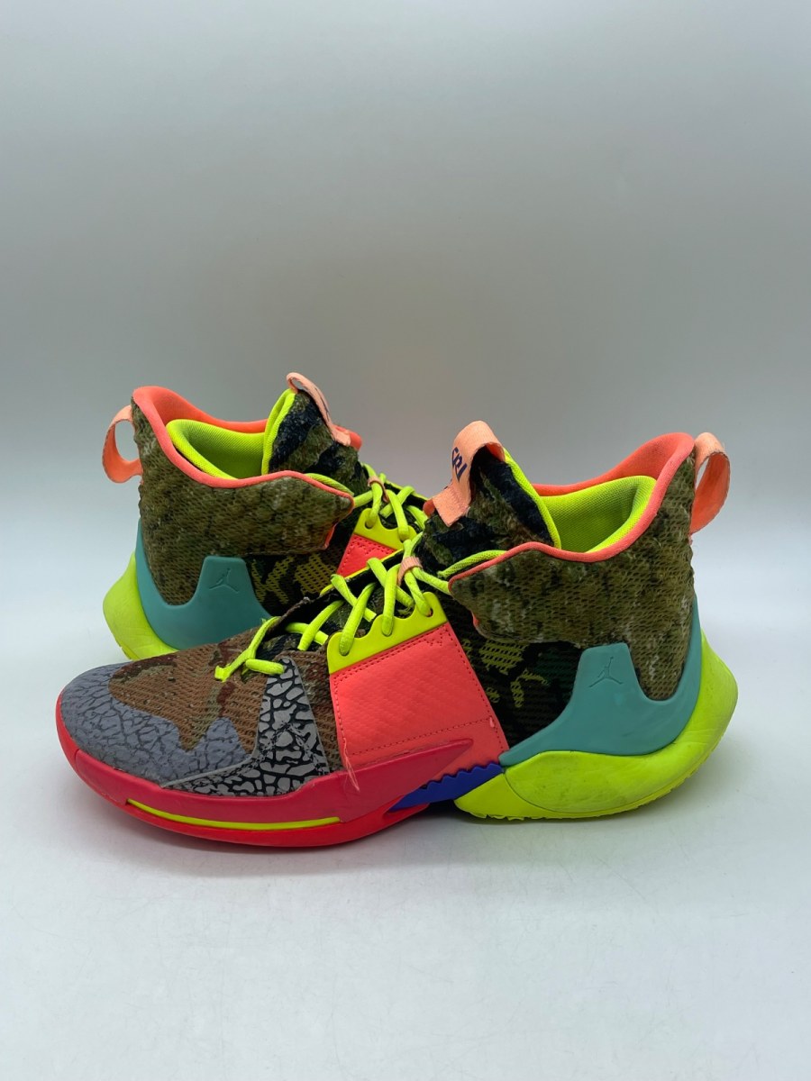 Jordan Zer0.2 SP Why Not? 11.5 (Moderately Worn Pre-Owned)JordanCamo Green/Volt/Infrared/Hyper Turquoise - Image 1