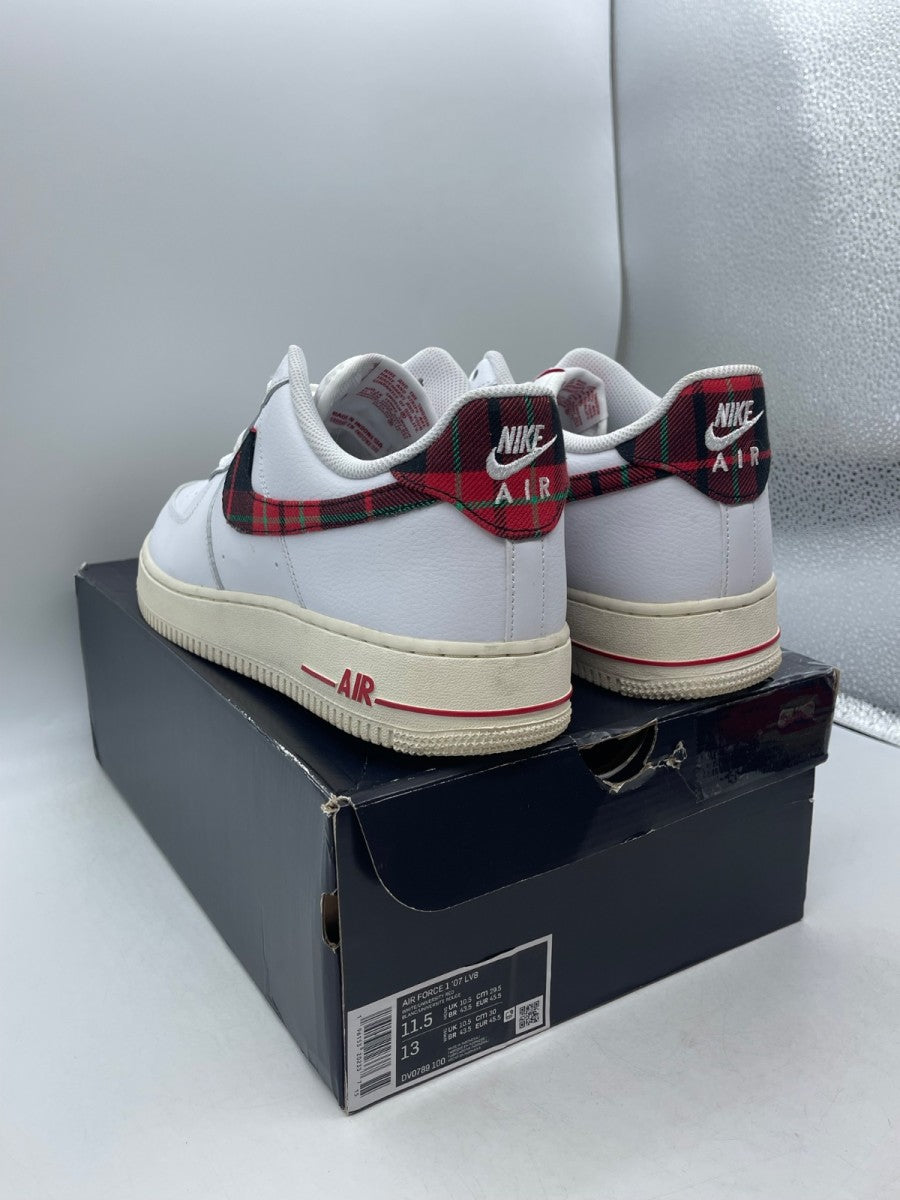 Nike Air Force 1 Low '07 LV8 Tartan Plaid White University Red 11.5 (Moderately Worn Pre-Owned)NikeWhite/Stadium Green/Pale Ivory/University Red - Image 4